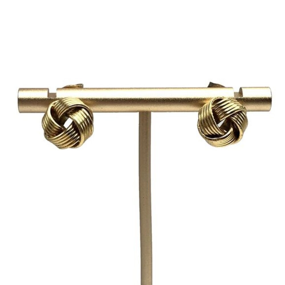 Vintage Love Knot Earrings Gold Costume Dainty Minimalist Classic